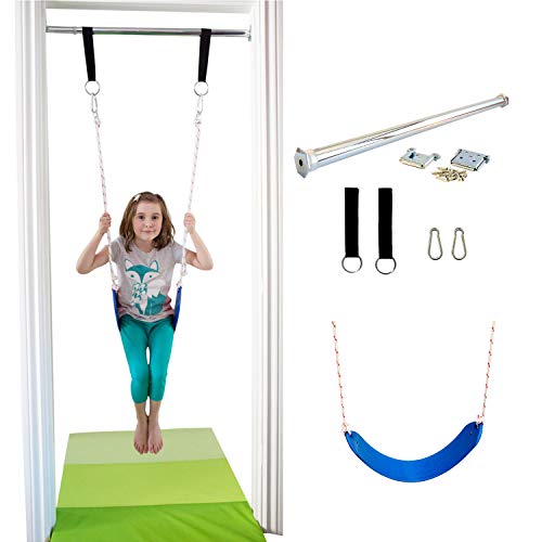 DreamGYM Doorway Swing Kit - Indoor Swing for Kids with Blue Belt Swing