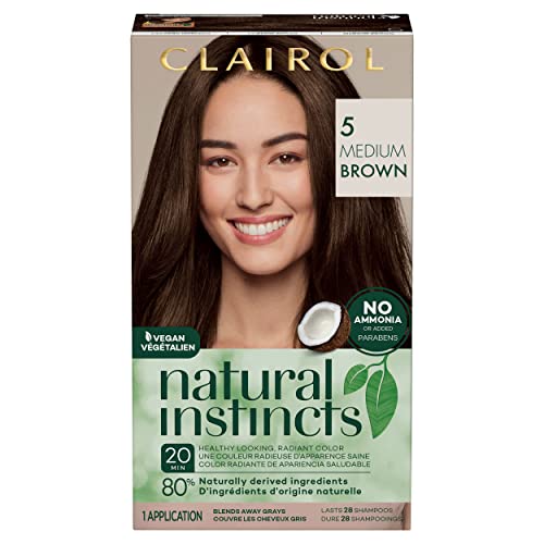 Clairol Natural Instincts Demi-Permanent Hair Dye, 5 Medium Brown Hair Color, Pack of 1