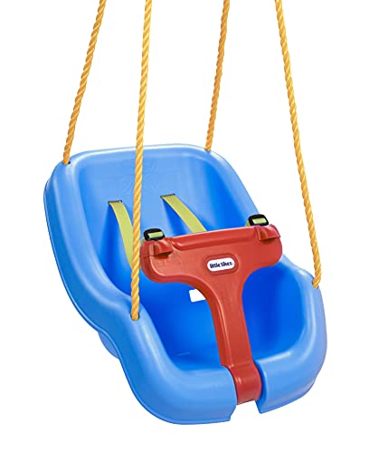 Little Tikes Snug 'n Secure Blue Swing with Adjustable Straps, 2-in-1 for Baby and Toddlers Ages 9 Months - 4 Years