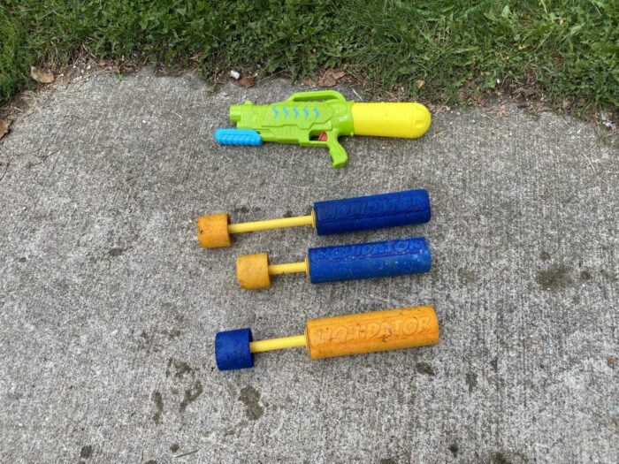 assortment of water guns