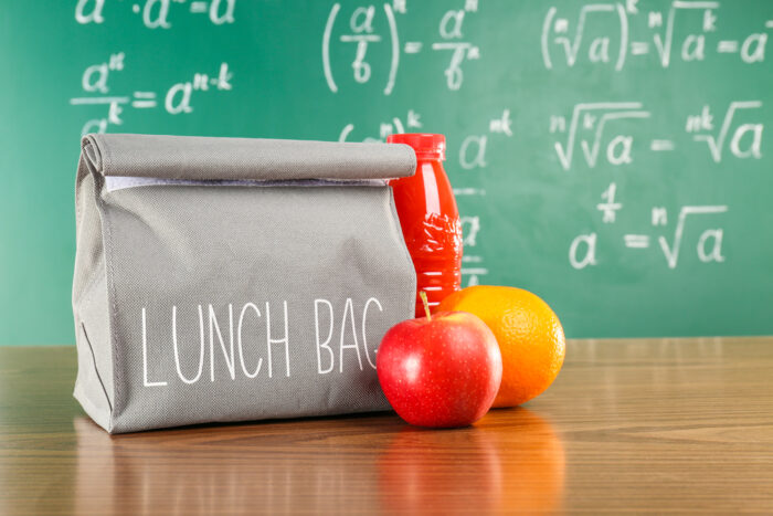 Lunch Bag on Desk in Classroom